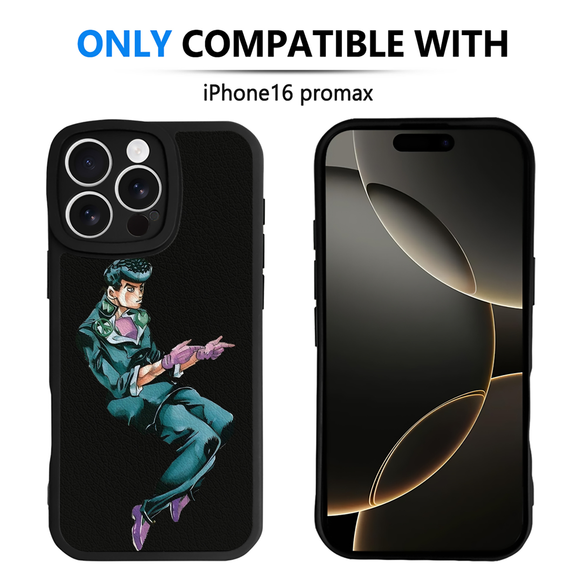 （画像用） ジョジョの奇妙な冒険 ひがしかた じょうすけ JoJo's Bizarre Adventure Higashikata Josuke 【iPhone 16シリーズ対応】シリコンスマホケース（レザー調） 材質：シリコン